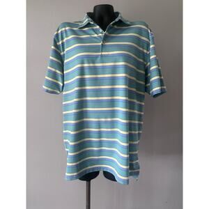 Peter Millar Summer Comfort Striped Polo Shirt Short sleeve  Men’s L Golf Tennis